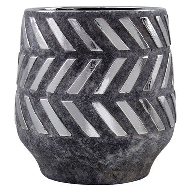 Helaine Grey & Silver Large Ceramic Planter