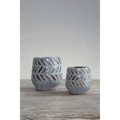 Helaine Grey & Silver Large Ceramic Planter
