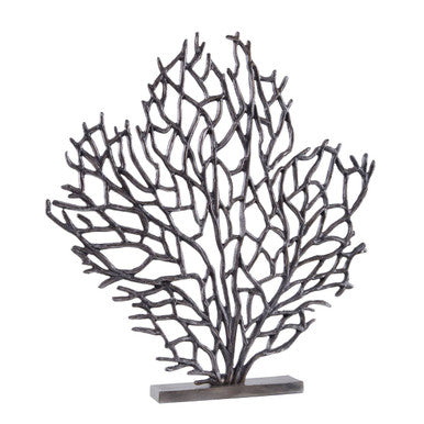 Prato Large Black Nickel Coral Sculpture