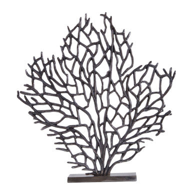 Prato Large Black Nickel Coral Sculpture