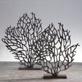 Prato Large Black Nickel Coral Sculpture