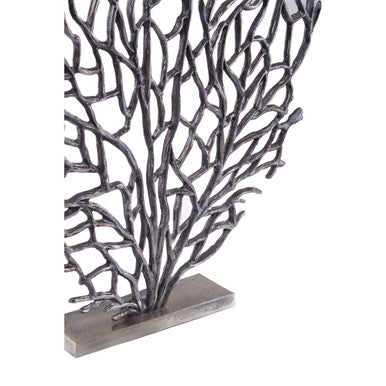 Prato Large Black Nickel Coral Sculpture