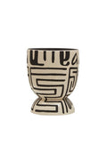 Barren Earthenware White & Black Hand Painted Planter