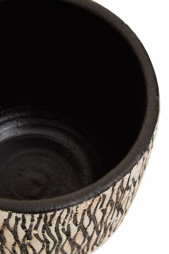 Arid Earthenware Black Modern Planter