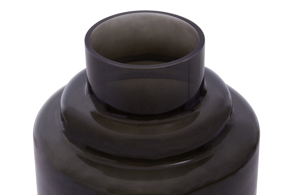 Cayden Small Black Smoked Glass Vase