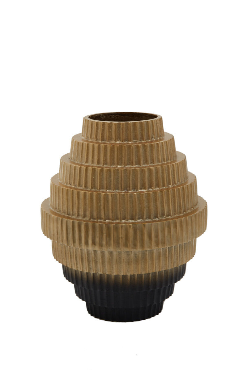 Deomali Large Ombre Gold & Black Vase
