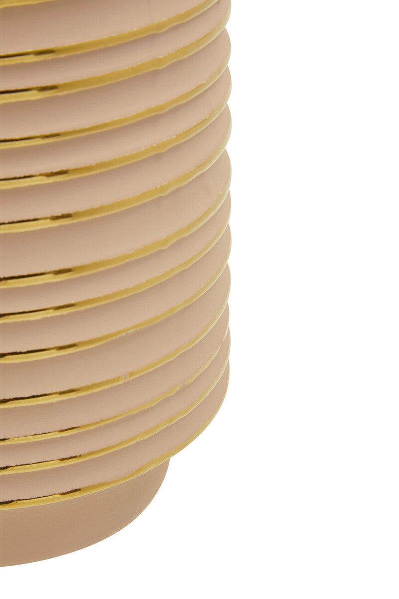 Haldis Large Blush Pink & Gold Ceramic Vase