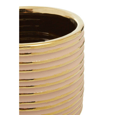 Haldis Blush Pink & Gold Small Ceramic Planter