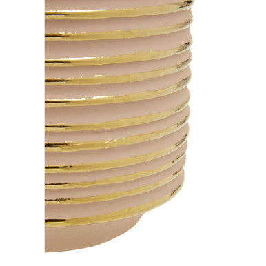 Haldis Blush Pink & Gold Small Ceramic Planter
