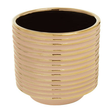Haldis Blush Pink & Gold Large Ceramic Planter