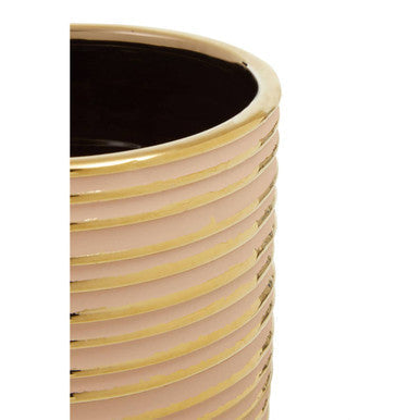 Haldis Blush Pink & Gold Large Ceramic Planter