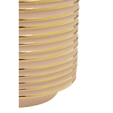 Haldis Blush Pink & Gold Large Ceramic Planter