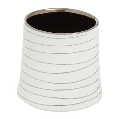 Haldis Small White & Silver Ceramic Planter