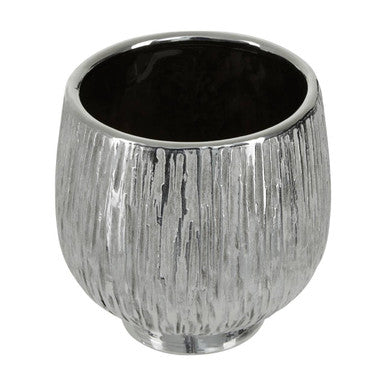 Hesper Small Silver Ceramic Plant Pot
