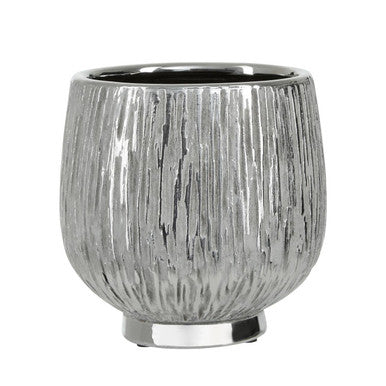 Hesper Small Silver Ceramic Plant Pot