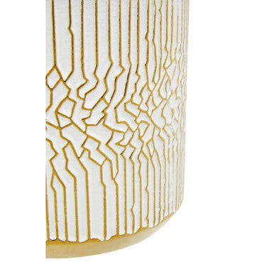 Honna Small White Gold Ceramic Plant Pot