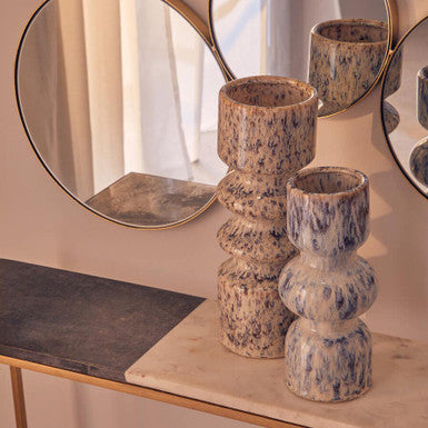 Shai Large Stoneware Beige Contemporary Vase