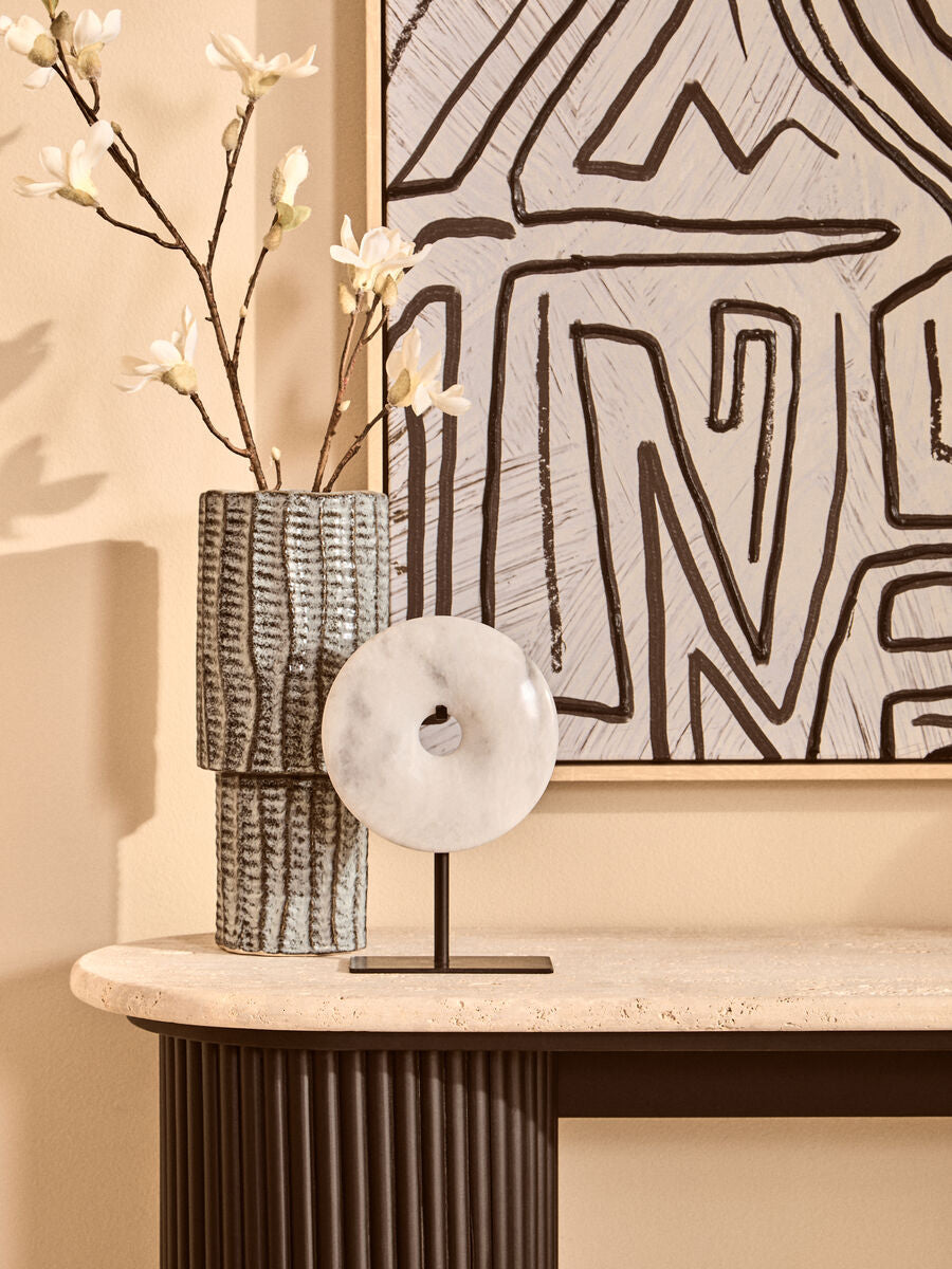 Soraya Medium Ceramic White Minimalist Vase