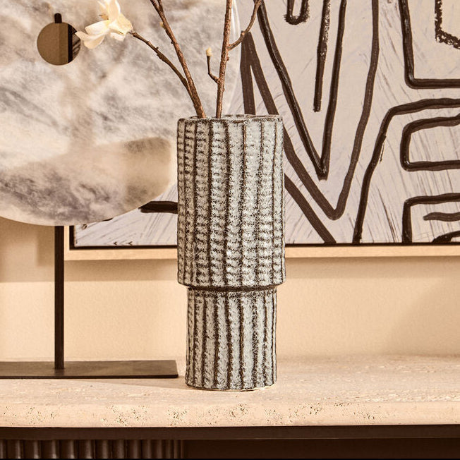 Soraya Large White Modern Vase