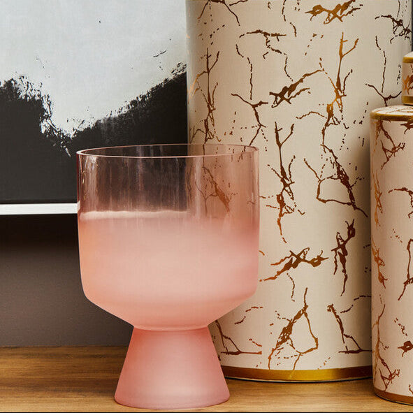 Baila Small Matte Pink Glass Vase