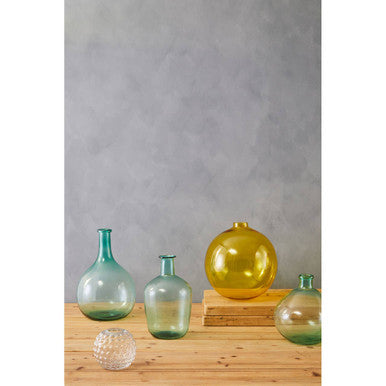 Bexley Blue Small Bottle Neck Recycled Glass Vase