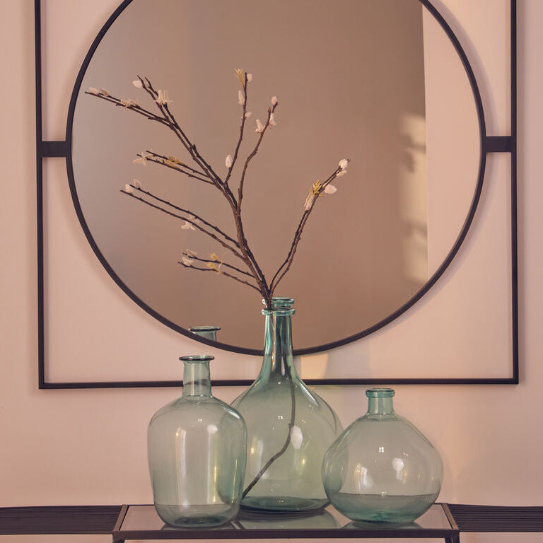 Bexley Blue Small Bottle Neck Recycled Glass Vase