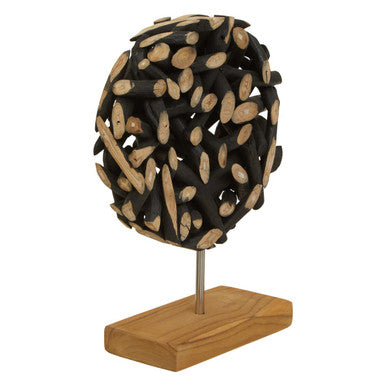 Seraya Small Teak Black Sculpture