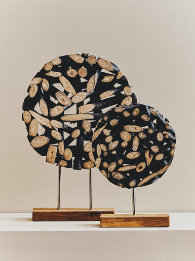 Seraya Small Teak Black Sculpture