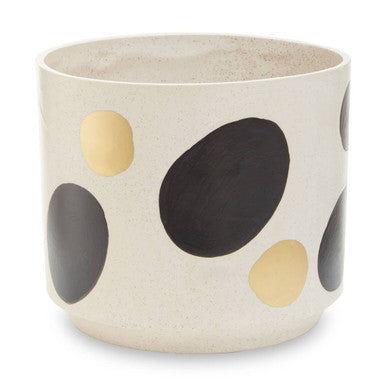 Yuri White & Gold Spotted Planter