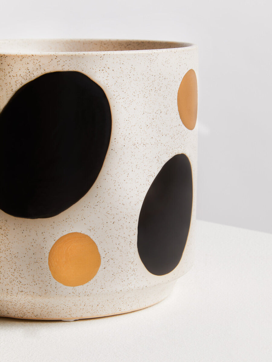Yuri White & Gold Spotted Planter