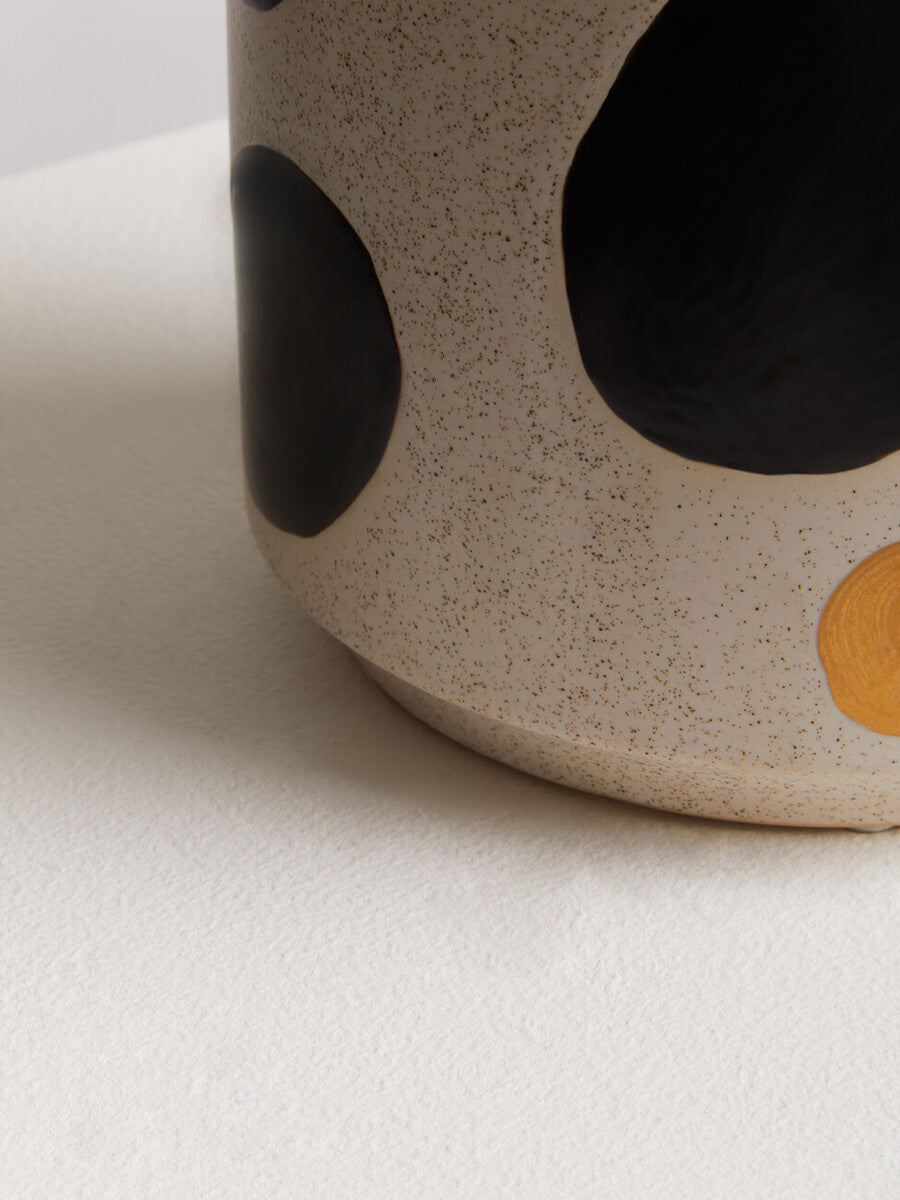 Yuri White & Gold Spotted Planter