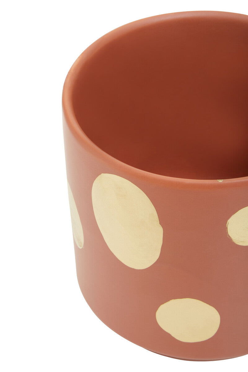 Yuri Small Terracotta Gold Spotted Planter