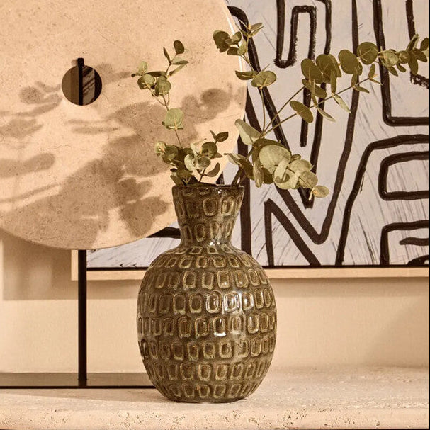 Yana Small Ceramic Brown Vase