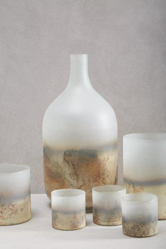Bikar Glass Silver Modern Vase