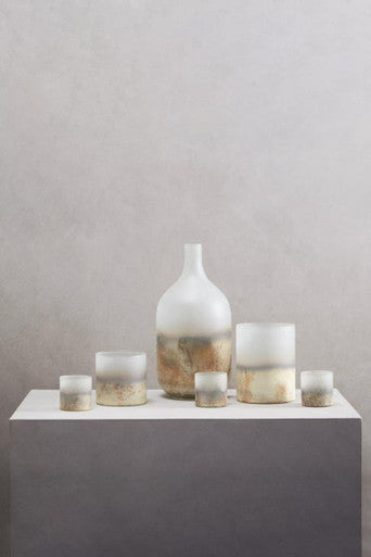 Bikar Glass Silver Modern Vase