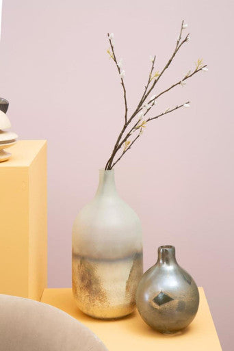 Bikar Glass Silver Modern Vase