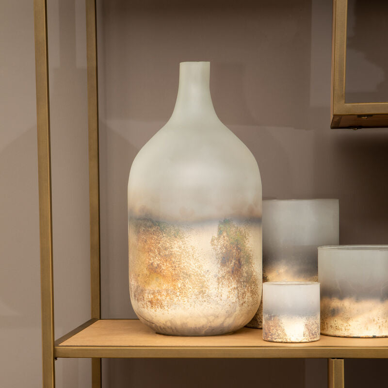 Bikar Glass Silver Modern Vase