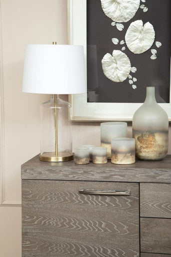 Bikar Glass Silver Modern Vase