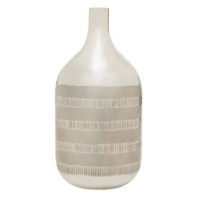 Briella Glass Vase In Silver & Copper