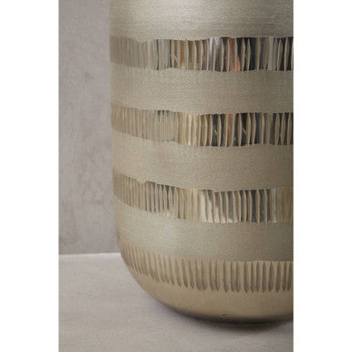 Briella Glass Vase In Silver & Copper