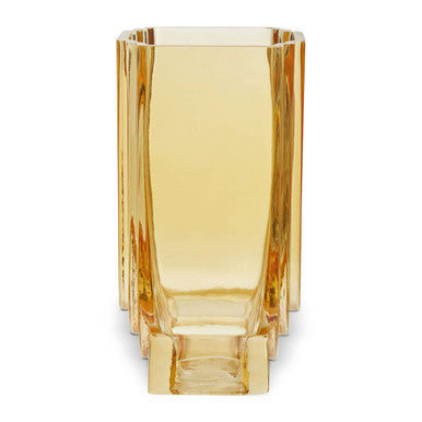 Edan Small Ochre Yellow Glass Vase