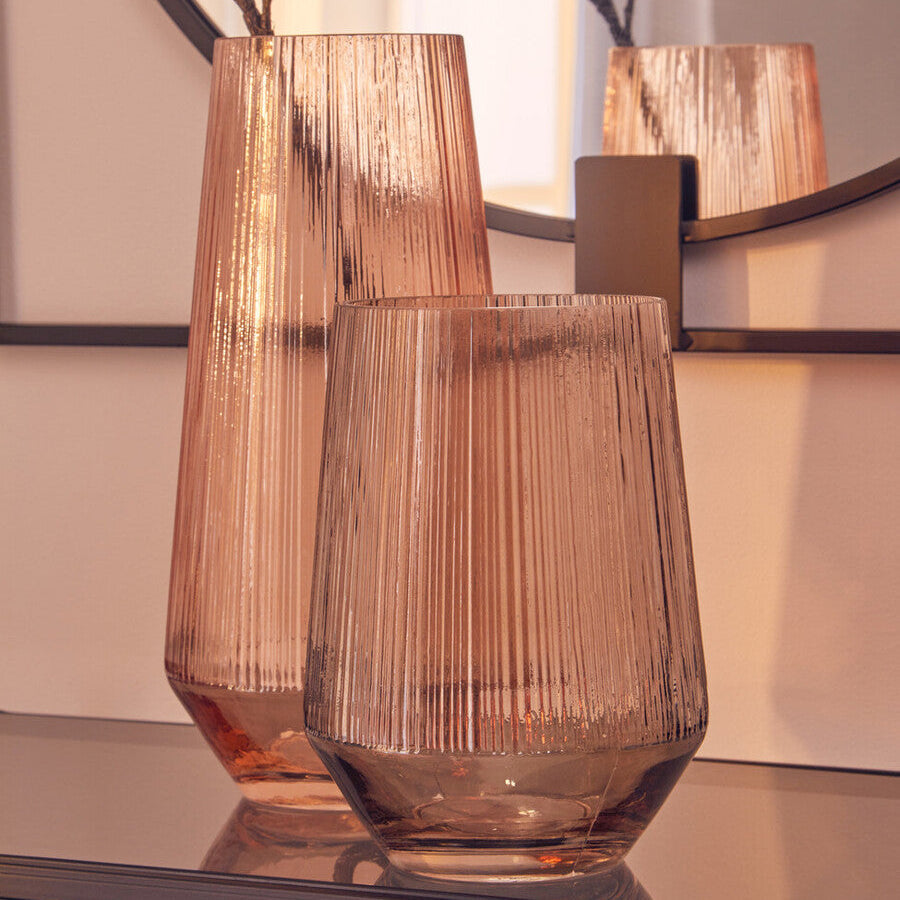 Esma Large Light Amber Glass Vase