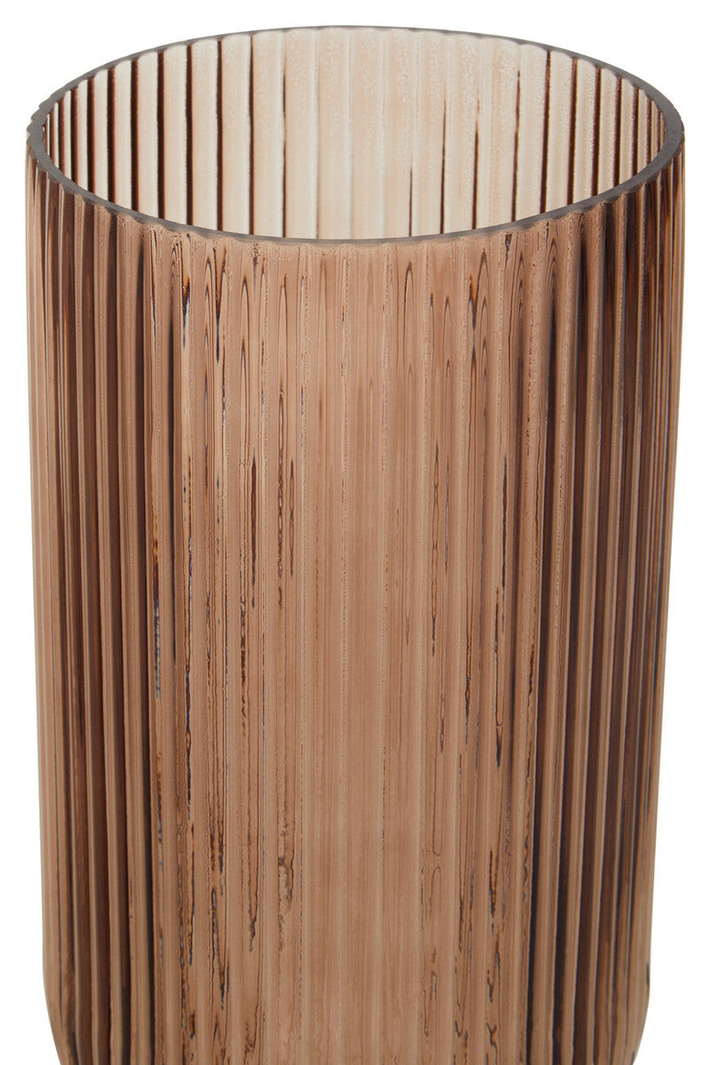 Esma Large Amber & Brown Glass Vase