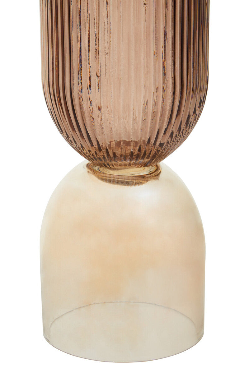 Esma Large Amber & Brown Glass Vase