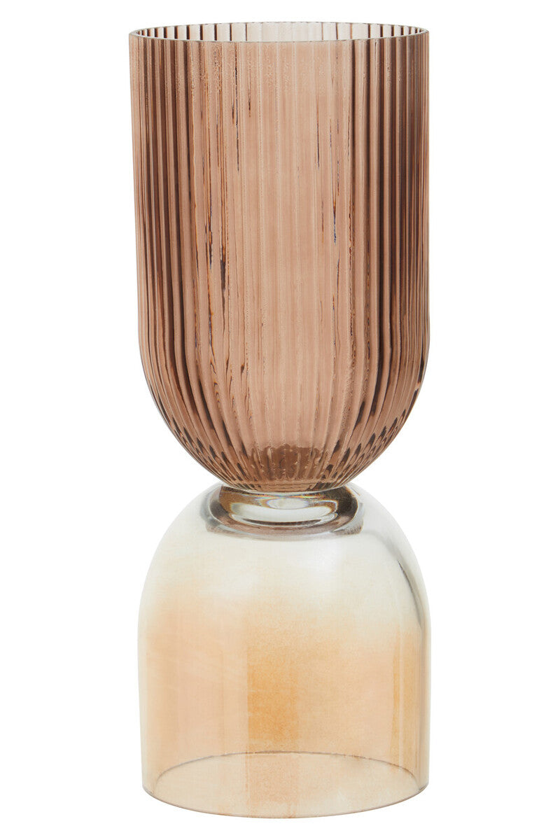 Esma Small Amber & Brown Glass Vase