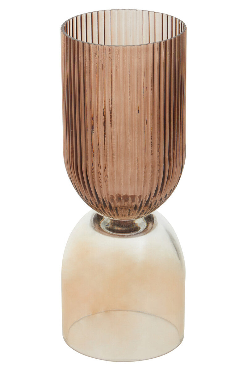 Esma Small Amber & Brown Glass Vase
