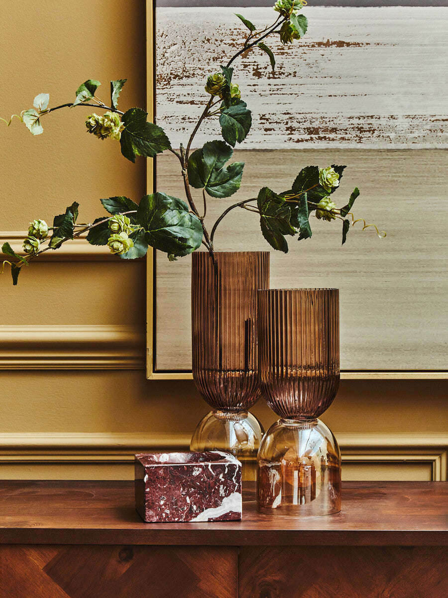 Esma Small Amber & Brown Glass Vase