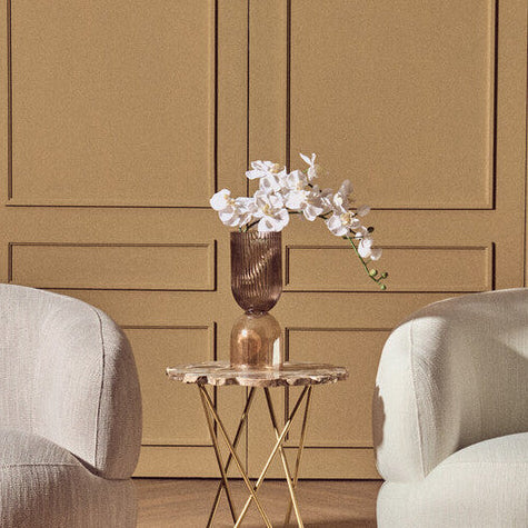 Esma Small Amber & Brown Glass Vase