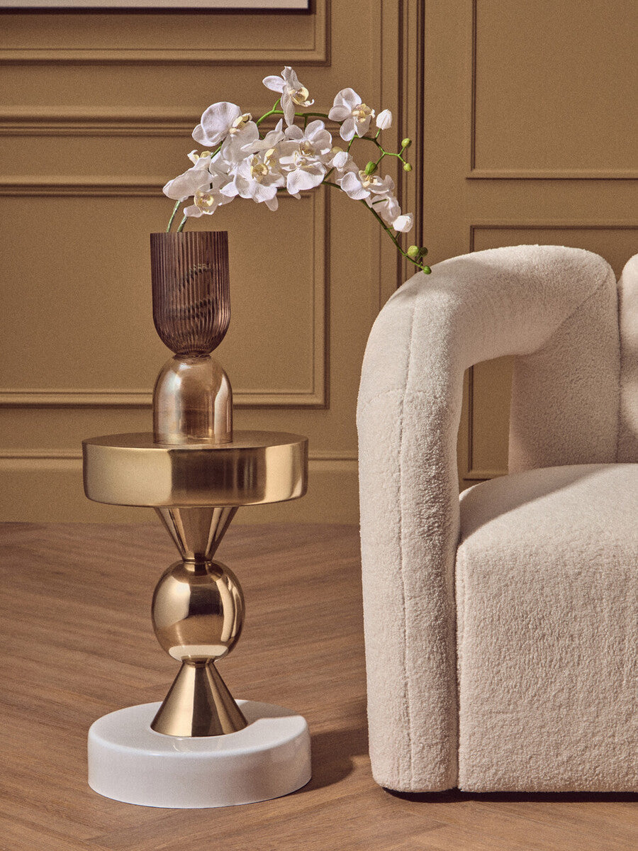 Esma Small Amber & Brown Glass Vase