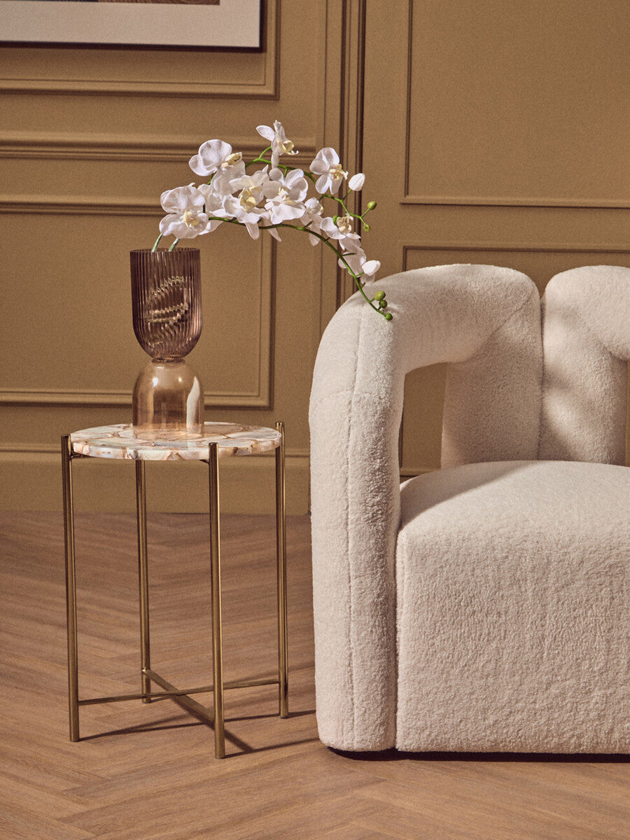 Esma Small Amber & Brown Glass Vase